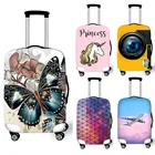Чехол для чемодана, пылезащитный, с изображением бабочки, принцессы, единорога, камеры, самолета