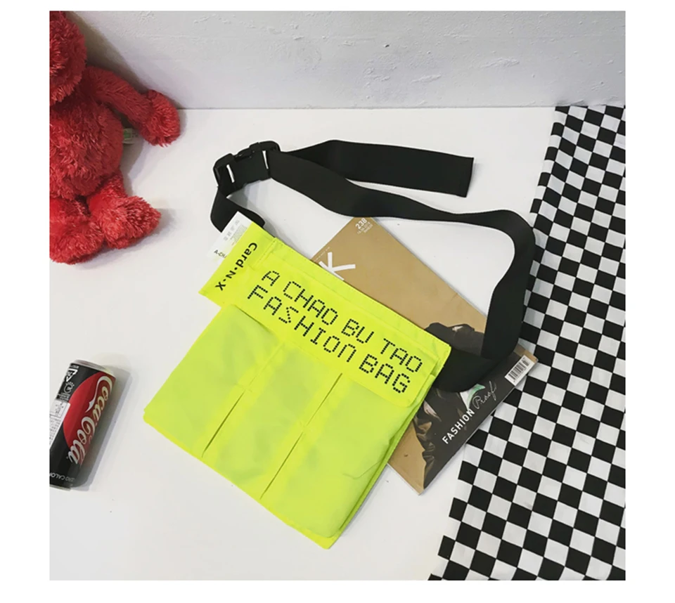 Нейлоновая сумка на плечо для женщин повседневный неоновый мессенджер девушек