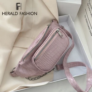 2020 new in messenger bag women alligator letter chains single crossbody chest pu leather handbag wide straps day lady bag free global shipping