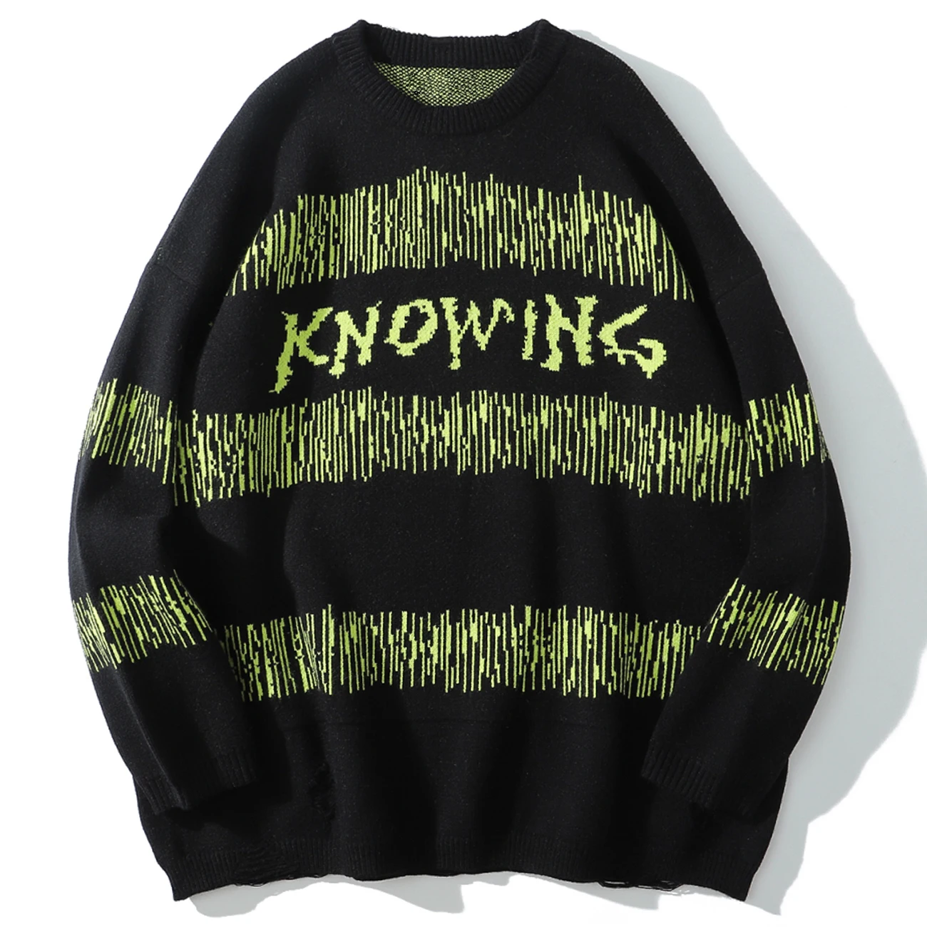 

Vintage Retro Striped Knitted Sweater Mens Streetwear Sweater Oversize Cotton Harajuku Men Clothing Hip Hop Loose Pullover 2020