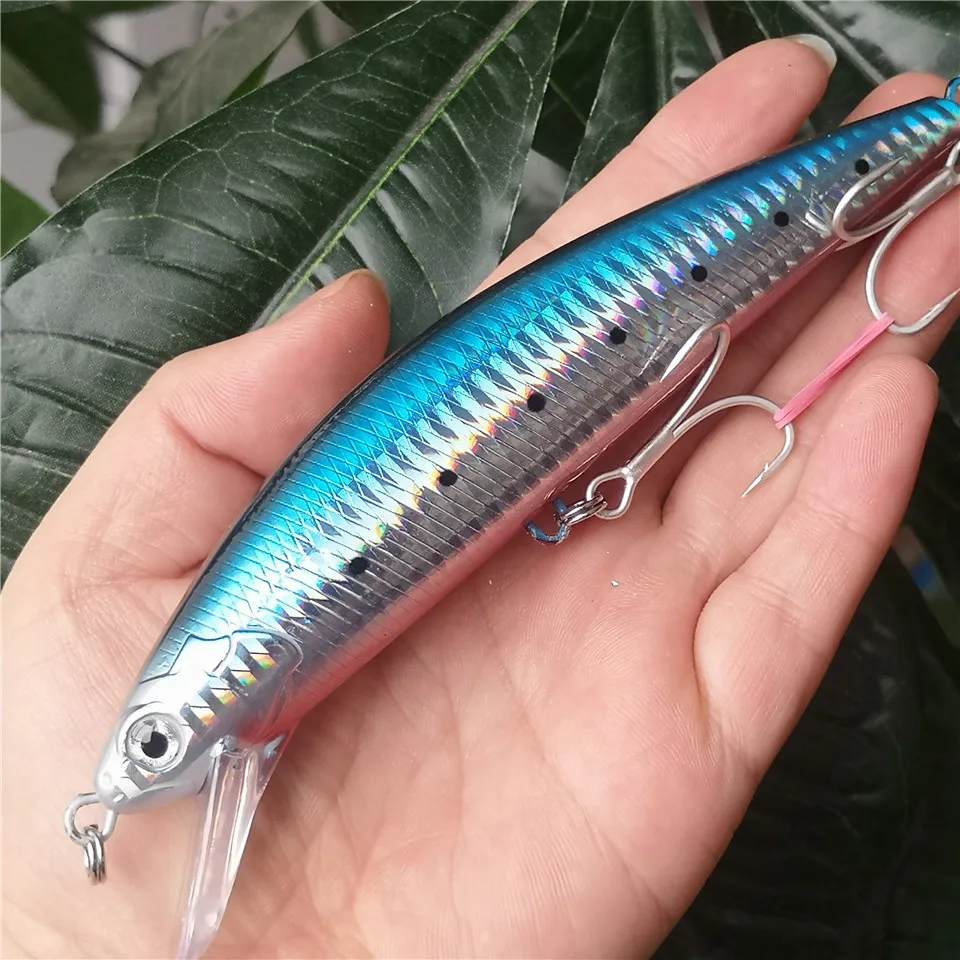 

Swolfy 2PCS NEW Minnow Fishing Lure 14cm 60g Artificial Sinking Minnow Hard Baits Saltwater 7 Colors Swimbait Wobblers