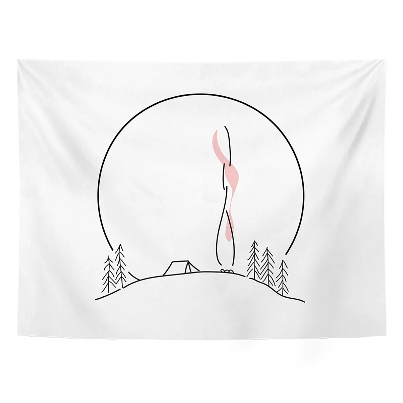 

Cartoon Print Tapestry Nordic Colorful Simple Korean Art Cute Tapestry College Dorm Cortina Macrame Bedroom Decor DE50GT