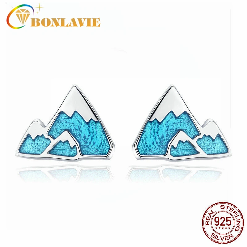 Серьги BONLAVIE женские из серебра 925 пробы с айсбергом|Серьги-гвоздики| |