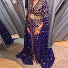 Индивидуальный заказ Русалка марокканский кафтан вечернее платье из сатина с блестками с аппликацией и длинными рукавами платья для выпускного бала мусульманских Для женщин Дубай платье