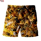 Шорты мужскиеженские с 3D-принтом, уличная одежда в стиле Харадзюку, смешные короткие штаны с Пчелкой, S227, лето