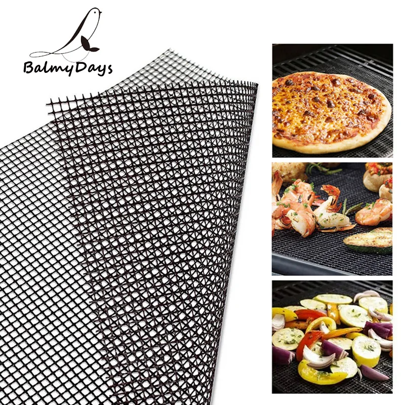 

BBQ Grill Mat PTFE Barbecue Grill Mesh Mat Non-stick BBQ Mat Reusable Smoker Grill Cooking Mat Grill Pad Liner BBQ Accessories