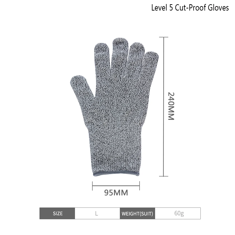 Size L Порезостойкие перчатки Еда Класс 5 уровень защиты проволока металлическая перчатка Кухня резки защитные перчатки для рыбы мяса - Цвет: Size L