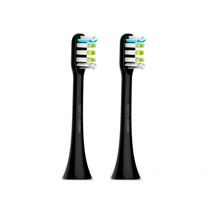 2pcs black SOOCAS X3 X1 X5 сменные насадки для зубной щетки для Xiaomi Mijia SOOCARE X1 X3 sonic электрическая насадка для зубной щетки оригинальные форсунки - Цвет: 2pcs black
