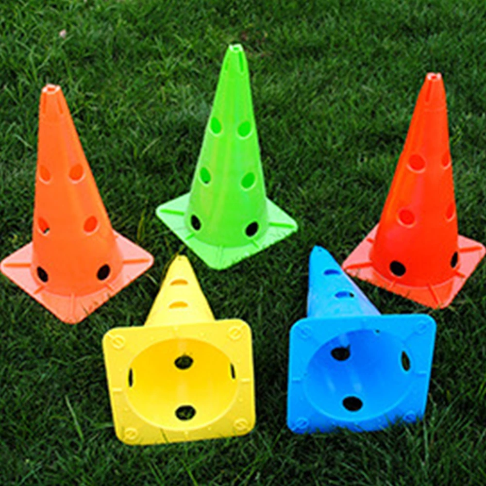 

5 Pcs Football Training Cones Eco-friendly Roadblock Skating Stadium Sport Marker Training Cones Eye-catching Multicolor