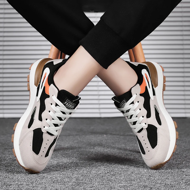 

Spring Sneaker For Men Black Gray Sport Shoes Men Mesh Breathable Athletic Shoes Mens Anti Slip Outdoor Running Shoe Size 39-44