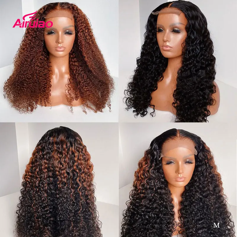 Кудрявый медовый блондин коричневый Выделите Цветные Человеческие волосы Remy