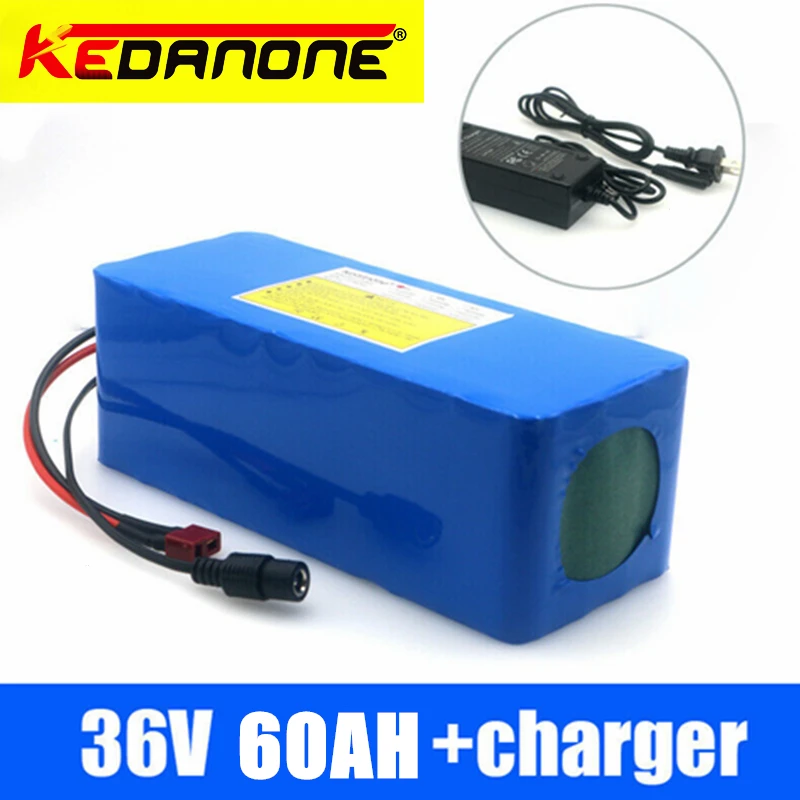 

36V battery 10S4P 60Ah battery pack 500W 750W 1000W high power battery 42V 30000mAh Ebike electric bicycle BMS+42v charger