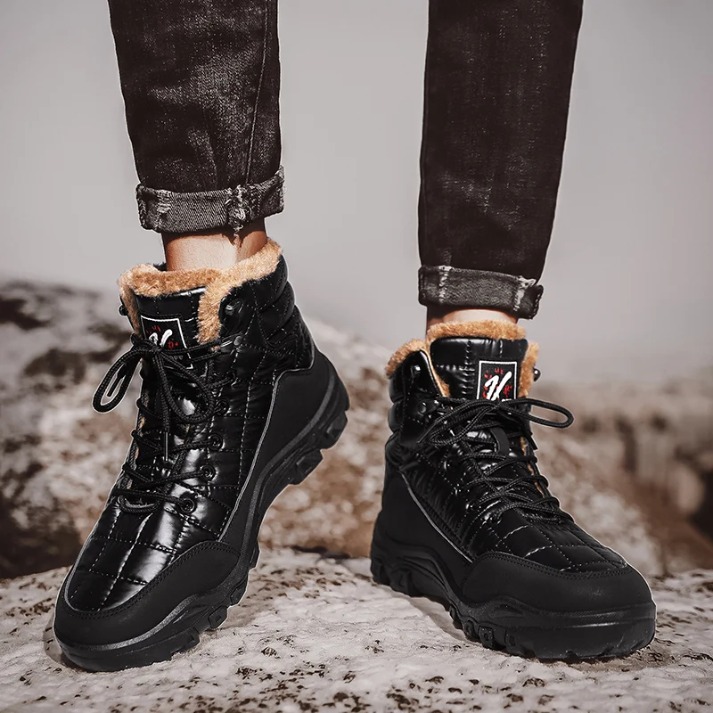 

2020 Men Casual Shoes Plush Warm Male Fashion Mid-Calf Work Boot Outdoor Snow Boots Tooling boots