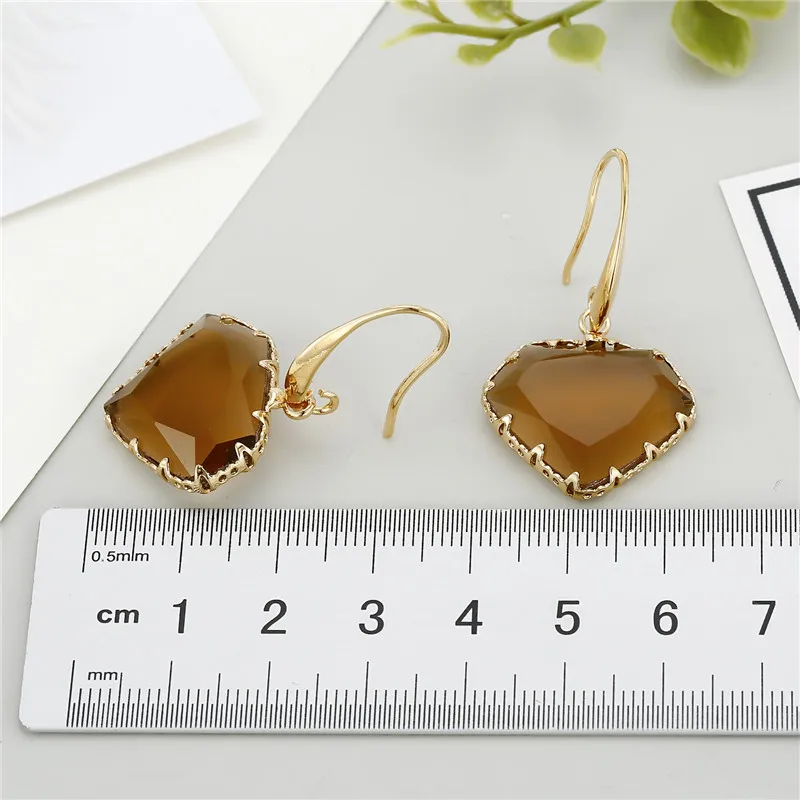 Женские серьги-подвески с серым кристаллом в форме сердца | Украшения и