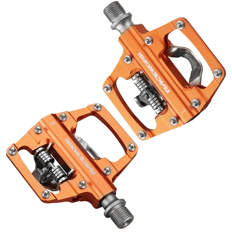 Велосипедные педали RACEWORK MTB без клипсы самоблокирующиеся CNC алюминиевый сплав DU