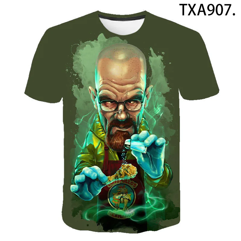 

2021 New Summer Breaking Bad Short Sleeve Fashion T-shirt Boy Girl Kids 3D Printed Streetwear Men Women Children Cool Tops Tee