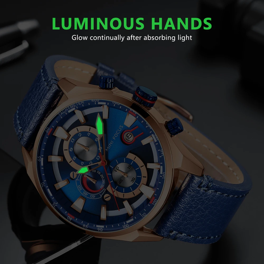 MINI FOCUS Watch Top Brand Men Analog Quartz Watches Chronograph Sport Waterproof Clock Man Wrist Military Men's | Наручные часы