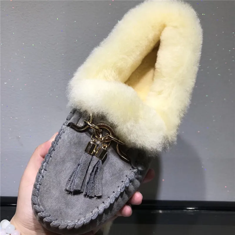 Женские мокасины из 100% натурального меха мягкие лоферы натуральной свиной кожи