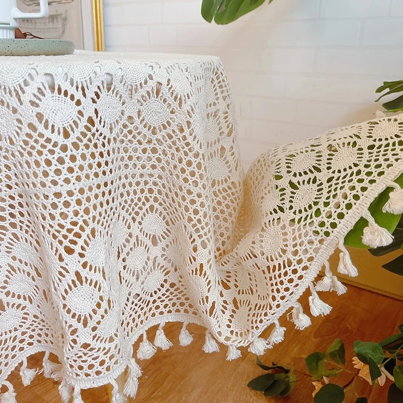 Cotton Lace Table Cloth Handmade Crocheted Tablecloth Rectangle Dining Cover for Obrus Tafelkleed mantel mesa nappe | Дом и сад
