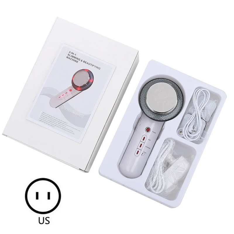US with simple box 3 в 1 ультразвуковая кавитация EMS для похудения тела Жир массажер Потеря веса гель антицеллюлитный жиросжигатель Гальваническая инфракрасная терапия - Цвет: US with simple box