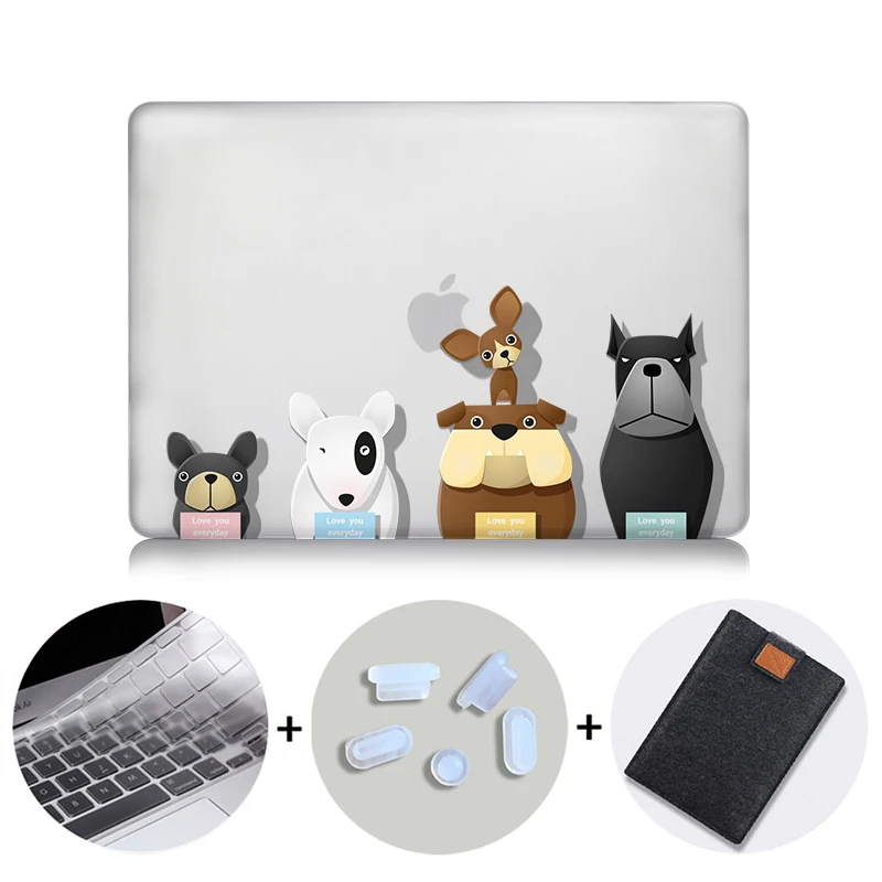 MTT чехол с мультяшными животными для Macbook Air 11 13 Pro retina 13 15 с сенсорной панелью для mac book 12 дюймов чехол для ноутбука с милым котом - Цвет: MB17