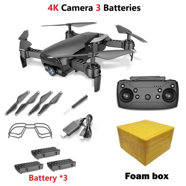 4K BLACK 3B FB LAUMOX M69 RC Дрон с широкоугольной камерой 4K WiFi HD камера Складной Мини FPV Вертолет дроны VS VISUO XS809HW E58 Дрон - Цвет: 4K BLACK 3B FB