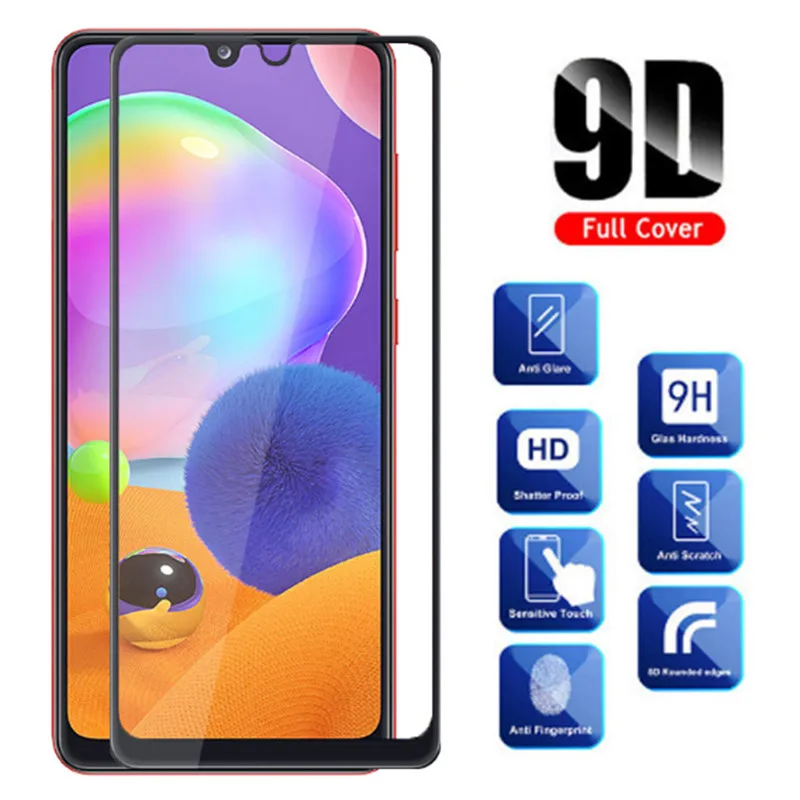 

2pcs 9D Full Cover Tempered Glass For Samsung A31 SM-A315F Galaxy a31 Screen Protector on Galaxy A 31 Safety Protective Glass