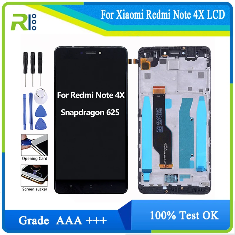 

ЖК-дисплей 5,5 дюйма только для Xiaomi Redmi Note 4X с рамкой для Redmi Note 4 глобальная версия Snapdragon 625, ЖК-Экран AAA +++, ЖК-дисплей с инструментами