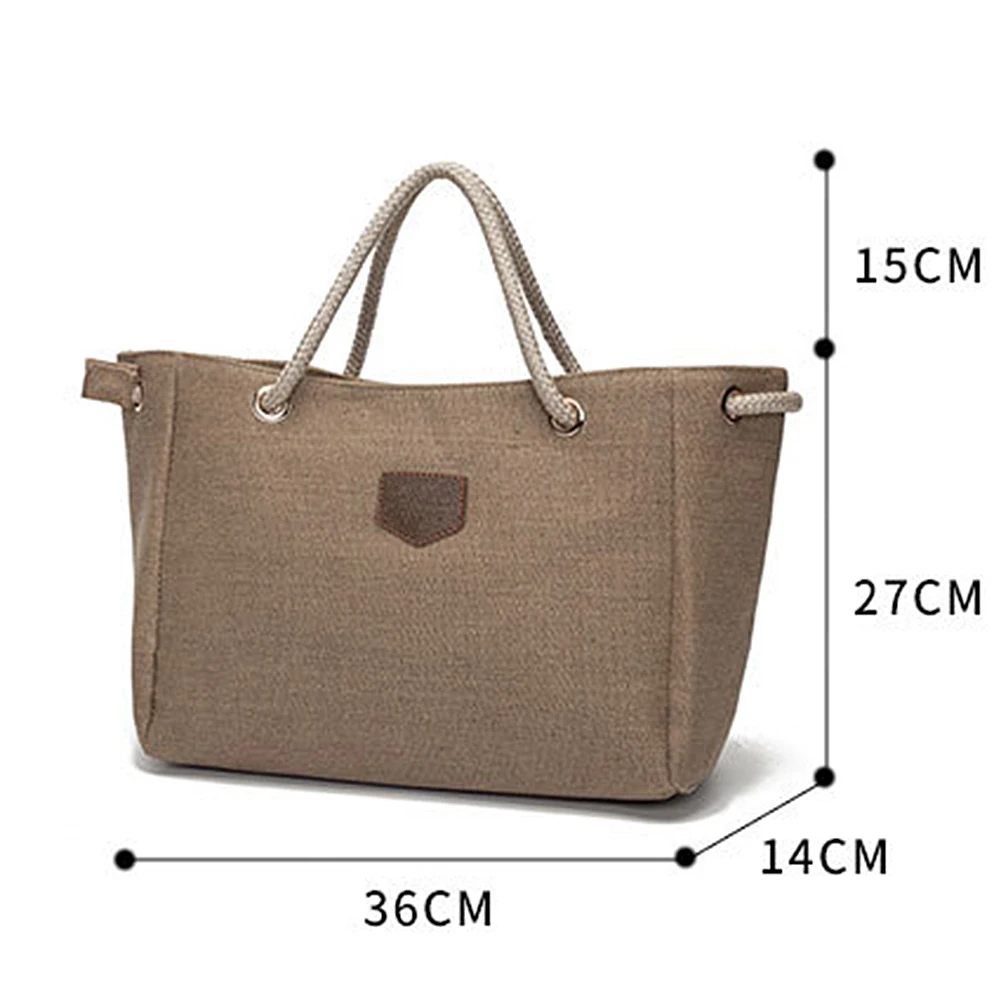 

Women Bags Portable Solid Color Canvas Linen Drawstring Crossbody Pouch Shoulder Bag Zipper Multifunction Bag Large Capacity