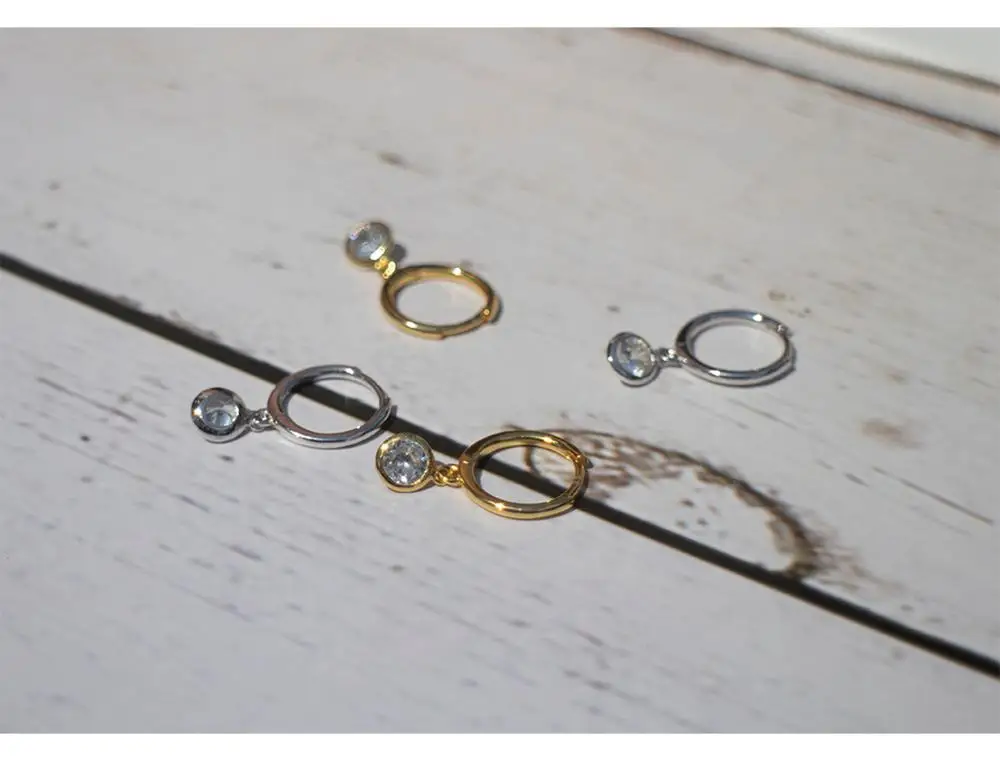 Серьги из стерлингового серебра 925 пробы, Модный Циркон, круглый короткий кулон, круглые серьги, тренд кости, дикие женские серебряные серьги, ювелирные изделия
