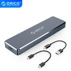Чехол для жесткого диска ORICO M.2 NVME, с кабелем, для NVME PCIE NGFF SATA MB Key SSD Disk, чехол для жесткого диска s M.2 на USB Type C 3,1