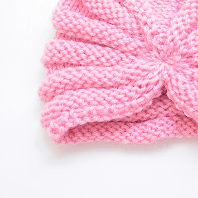 

Baby Warm Turban Hats Muslim Caps Child Winter Knitted Hat Candy Color Bonnet Soft Headwear Solid Color Nightcap Sleeping Hat
