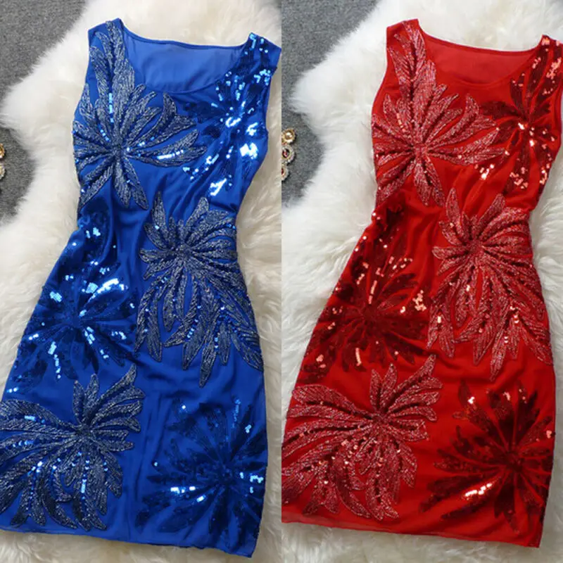 2019 модное высококачественное женское элегантное платье без рукавов с блестками