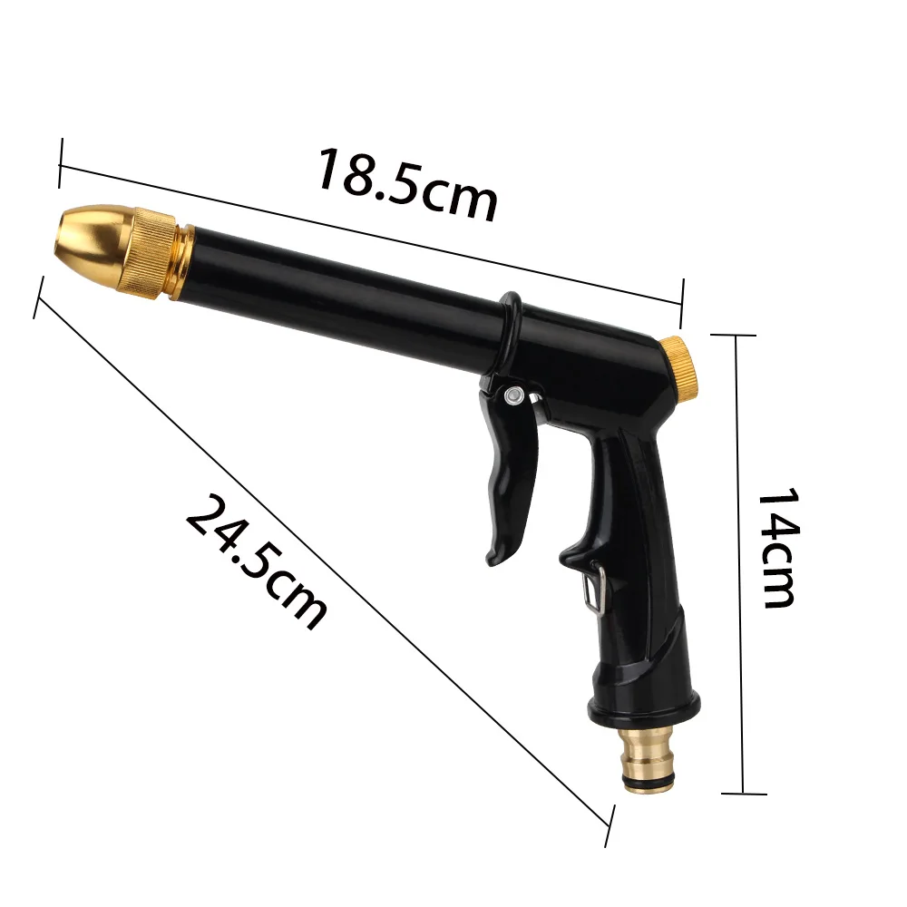

Car Wash For Car Garden Cleaning Plated Copper Adjustable Water Spray Pattern Portable High-pressure Car Water Gun