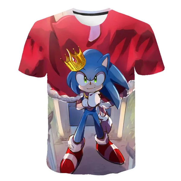 Летняя футболка для мальчиков и девочек Повседневная с 3D принтом Супер Марио