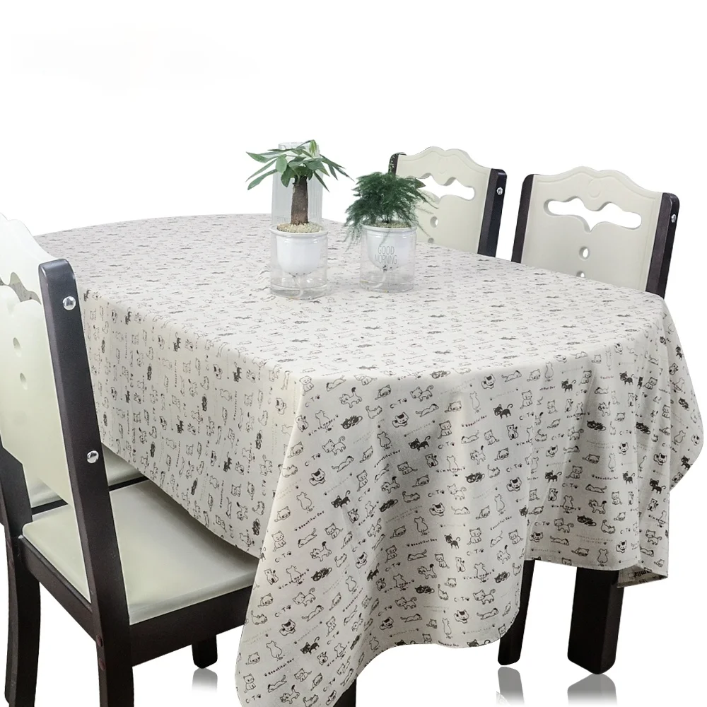 

Booksew Thick Linen Tablelcoth With Lace Cats Design Dining Table Clothes For Home Party Kitchen Rectangular Round Table Covers