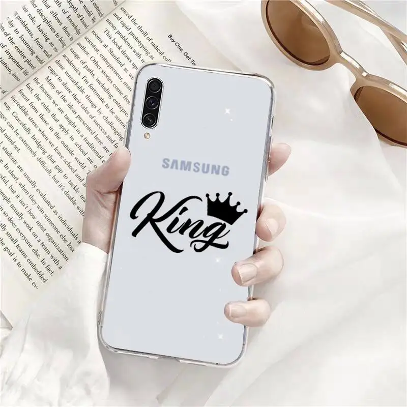 

luxury Crown Princess king Phone Case Transparent Samsung s9 s10 s20 Huawei honor P20 P30 P40 xiaomi note mi 8 9 pro lite plus