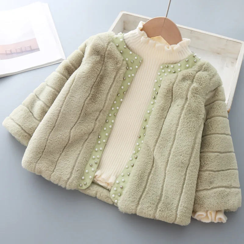Осенне-зимняя куртка для маленьких девочек меховая одежда верхняя малышей