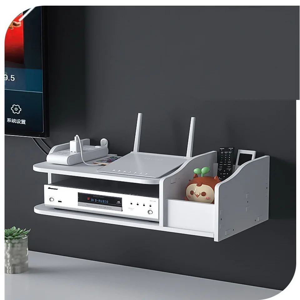 

Настенное крепление Беспроводной Wi-Fi роутер вешалка в виде ящиков PVC TV Set Top Box роутер кабель ЧЕХОЛ СТОЙКА телефонный держатель полка Кронште...