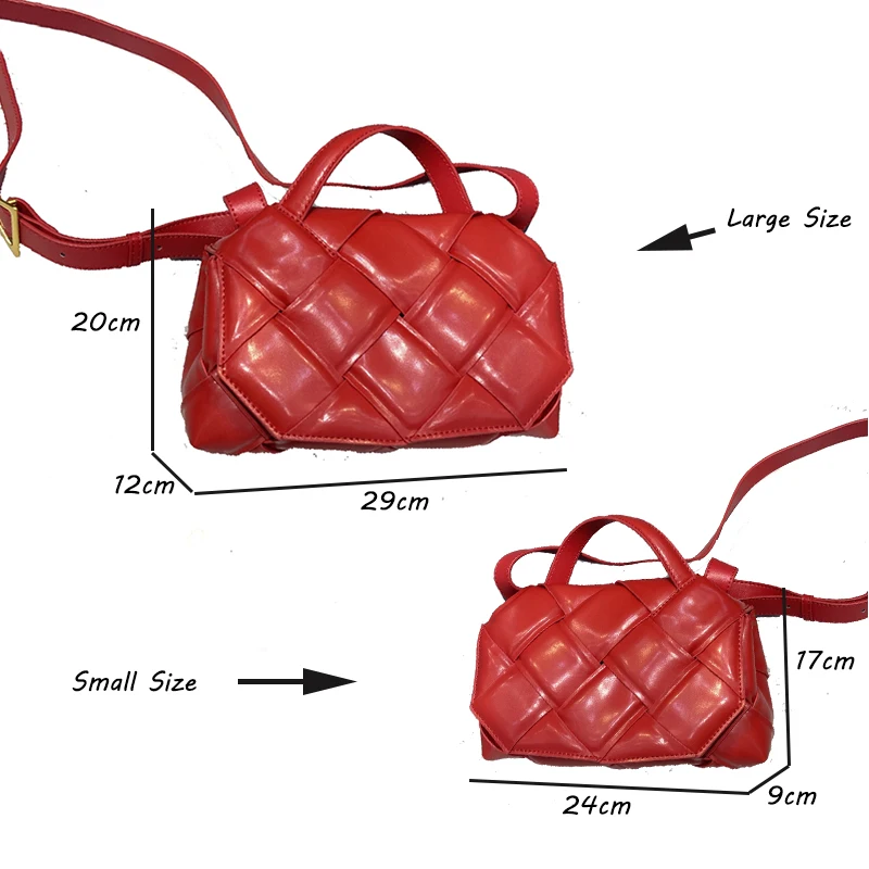 

Women Trend Handbag New Top Handle Padded Woven Plaided Crossbody Messenger Bag Luxury Designer Shoulder Bag Female Dropshipping