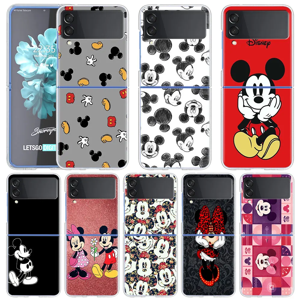 

Cartoon Mickey Mouse Case for Samsung Galaxy Z Flip3 5G Translucent Hard Cover Z Flip 3 PC Coque Funda Capa ZFlip3 Fall Caso