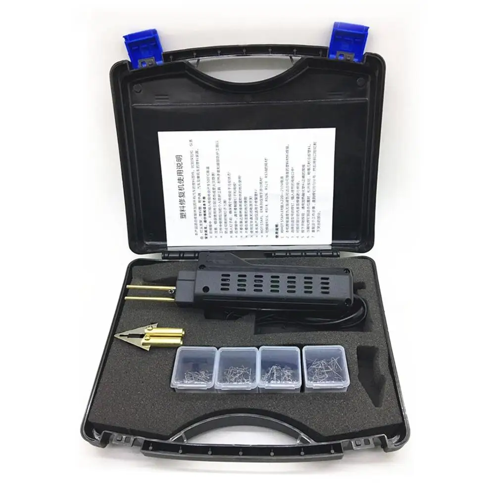 

220-250V Hot Stapler Car Bumper Plastic Welding Torch Fairing Auto Body Tool Electric Welder Machine 0.6/0.8mm + 200 Staples