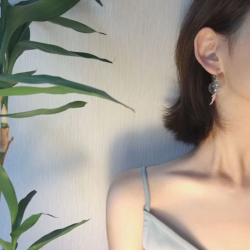 1 пара случайных цветов S925 Серебряный прозрачный стеклянный шар кислородная