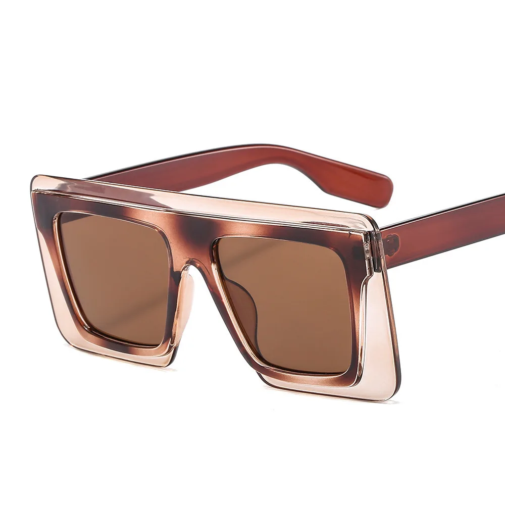 

New Fashion Men and Women Dazzling Color Two-color Ladies Sunglasses Tide Big Frame Spectacles