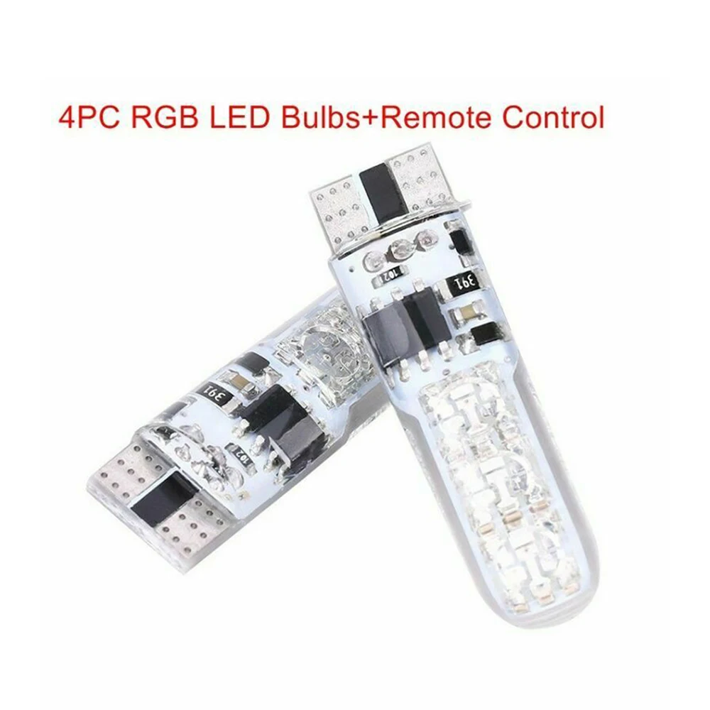 4 шт. автомобильные светодиодсветодиодный лампы T10 5050 W5W 6SMD RGB|Сигнальная лампа| |