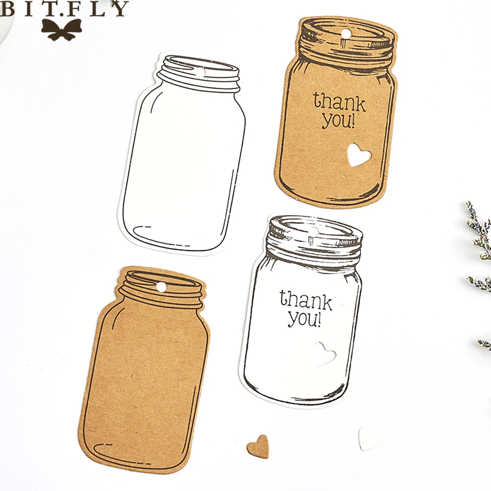 50 шт. крафт-бумага Дрифт бутылки форма метки ретро спасибо ярлыки ценники