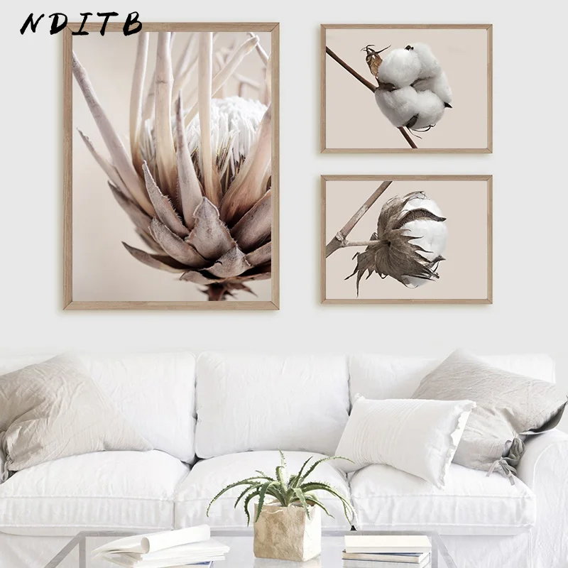 Цветок Protea винтажный постер растений ботаническая стена в скандинавском стиле