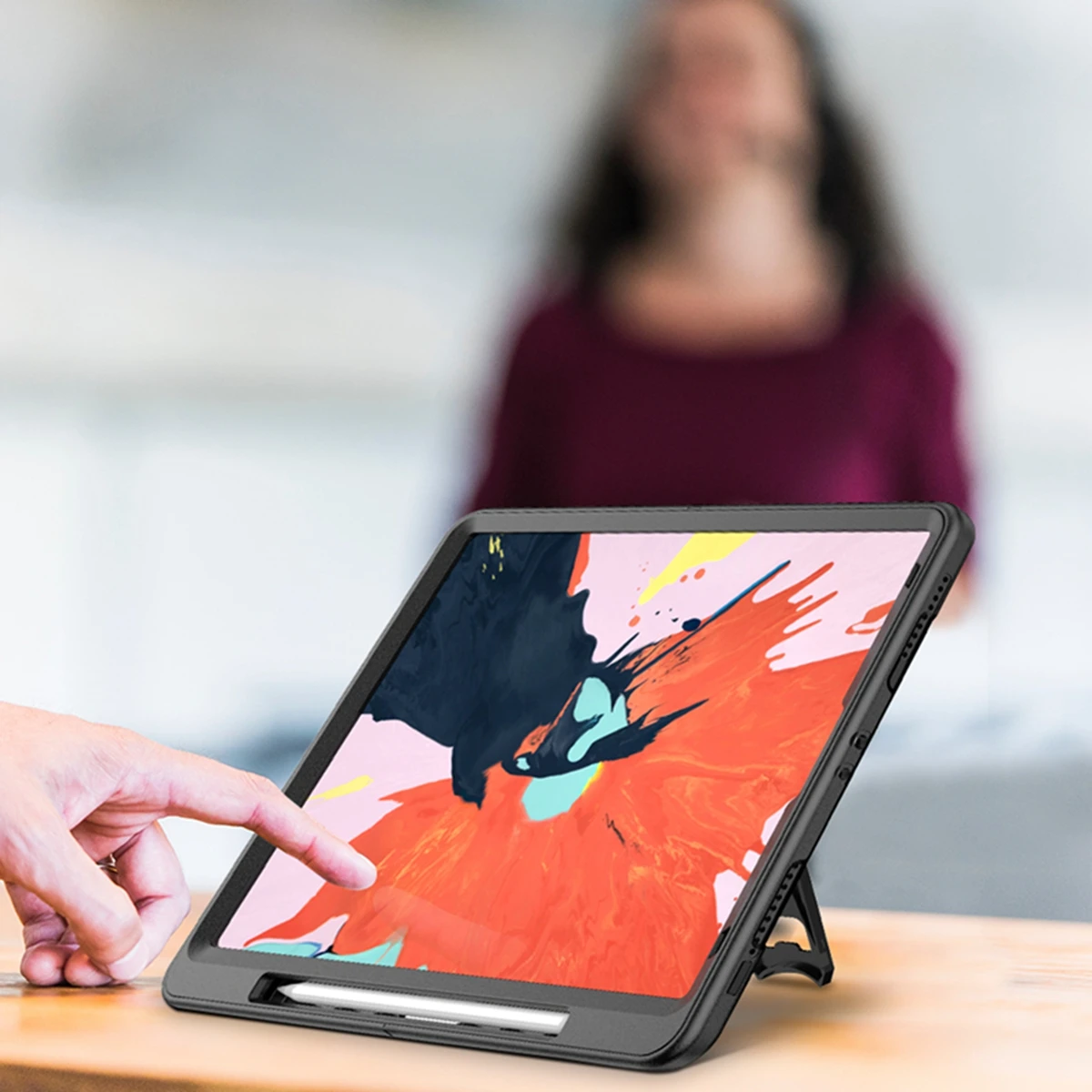 Для iPad Pro 12,9 дюйма чехол для планшета PC Hybrid TPU чехол Противоударная защитная оболочка с кронштейном ручной ремешок переносная крышка