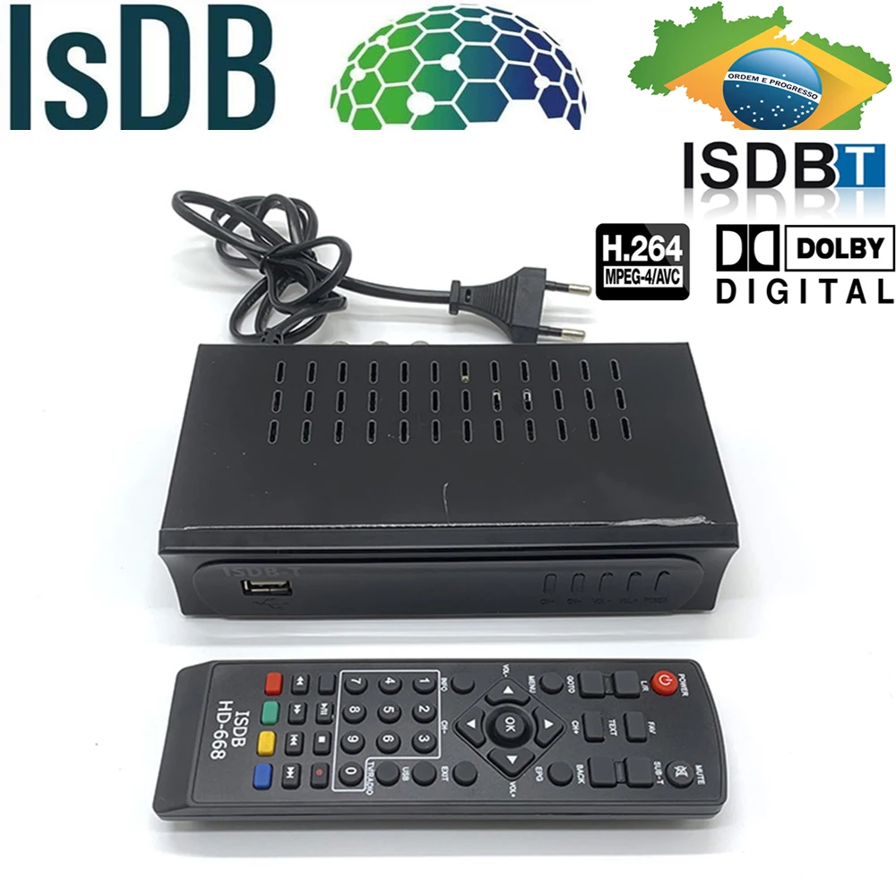 

ISDB-T цифровой ТВ-тюнер для Перу, Бразилии, Чили, приемник телевизора ISDBT H.264, телеприставка VHF/UHF Full HD AC3 EPG, ТВ-тюнер