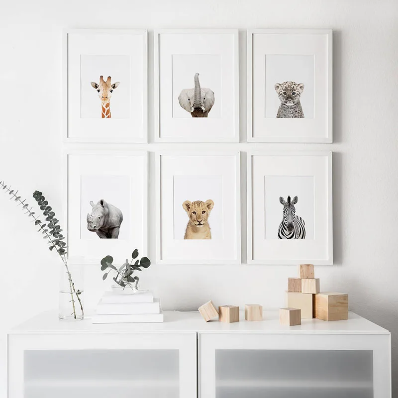 Жираф зебра постеры с животными и художественная печать на холсте Картина